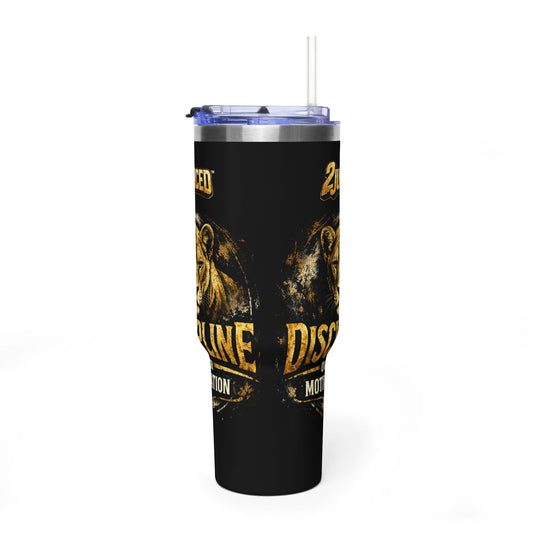 "Discipline Over Motivation" Lioness 40oz Tumbler