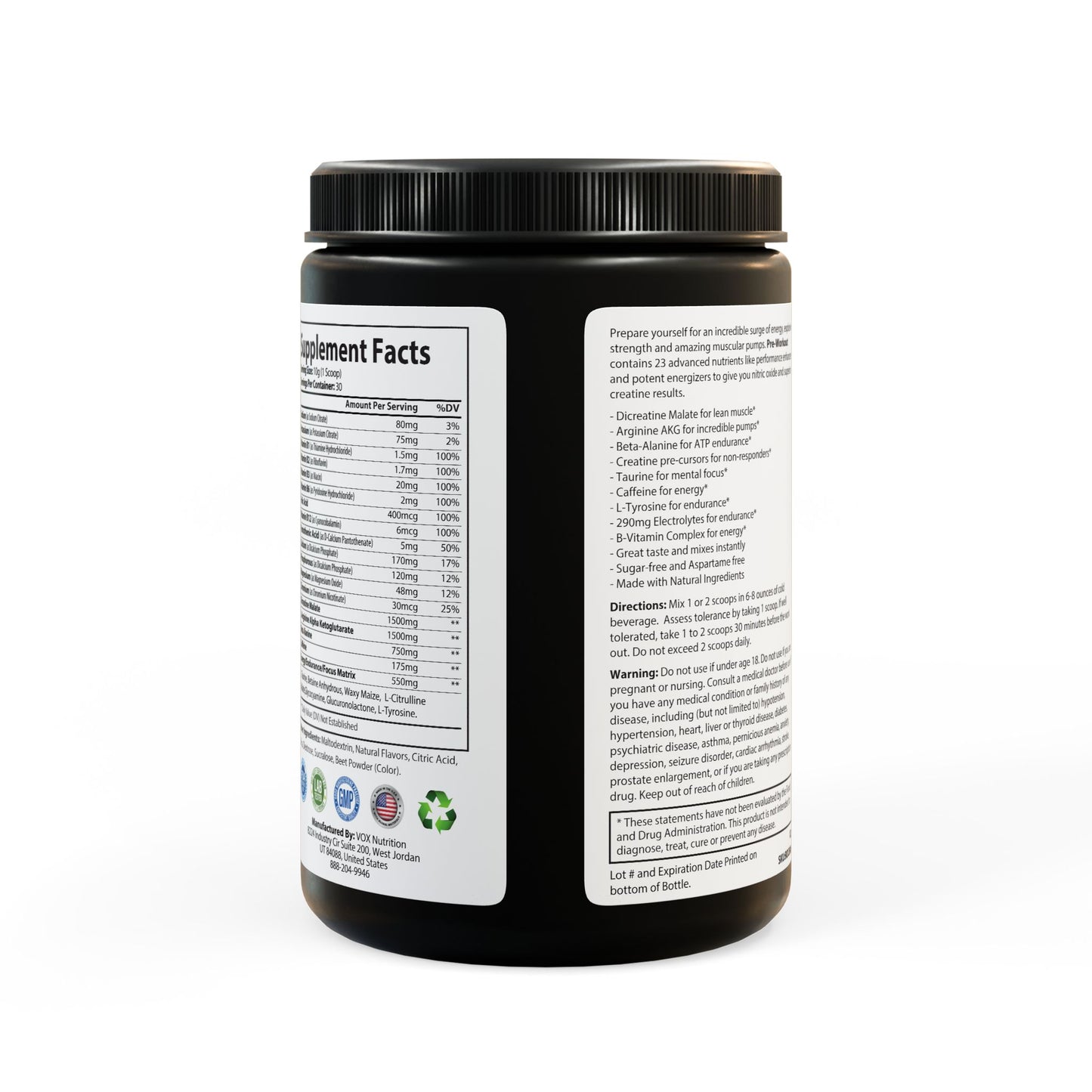 2JUICED™ Pre-Workout Supplement, Watermelon (with Beta Alanine)