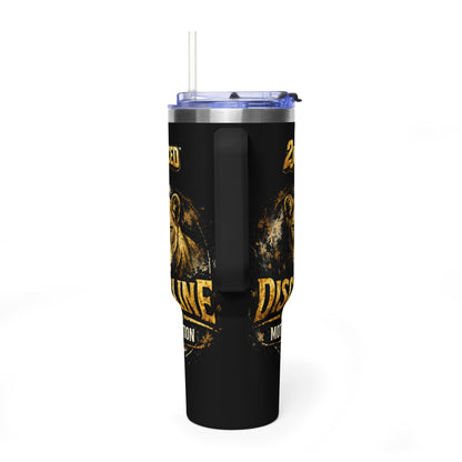"Discipline Over Motivation" Lioness 40oz Tumbler